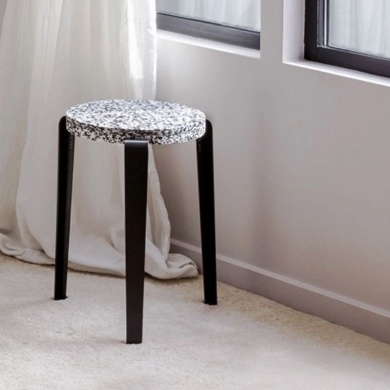 Tabouret en plastique recyclé macchiato Made in France