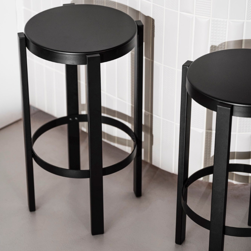 Tabouret haut de bar en acier - Doon