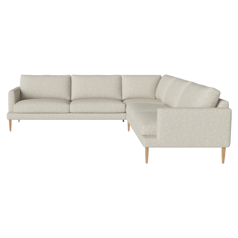 Tissu Nantes : Light beige ; Pied en chêne huilé