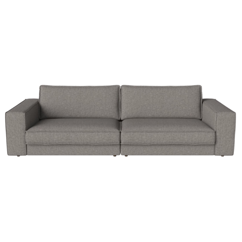 Tissu : Nantes / Couleur : Steel Grey - Pieds en chêne teinté huilé