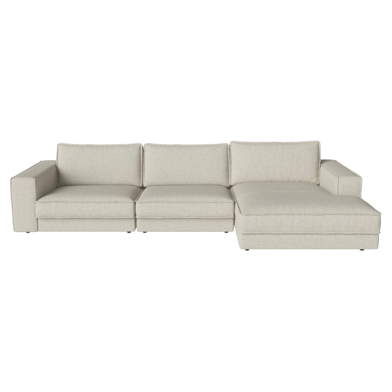 Tissu Nantes : Light beige ; Pied en chêne teinté huilé