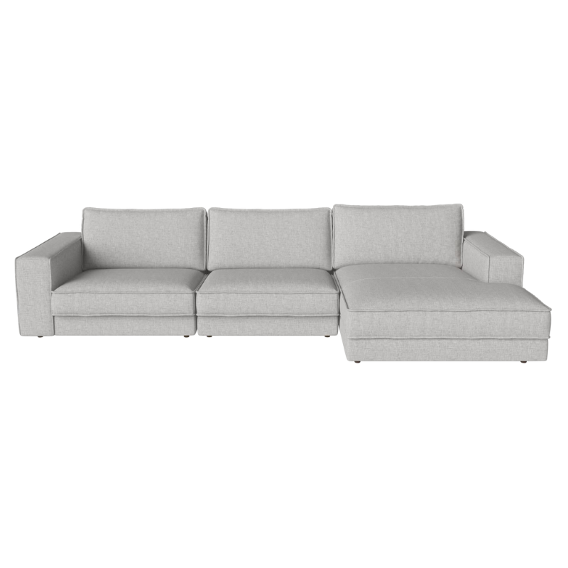 Tissu Nantes : Light grey ; Pied en chêne teinté huilé