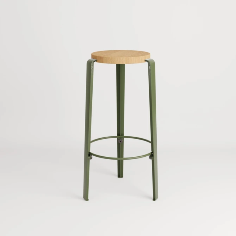 Tabouret haut Big Lou Design, chêne massif